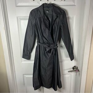 Banana Republic Black Trench Coat Made In Italy with Silver Sequin Skirt